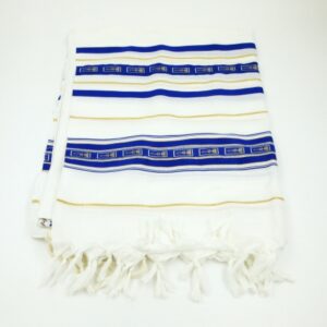 Tallit / Prayer Shawl - Acrylic with Messianic Symbols - Deep Calls To Deep