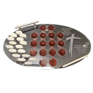 16 Hole Communion Tray with slot for wafers